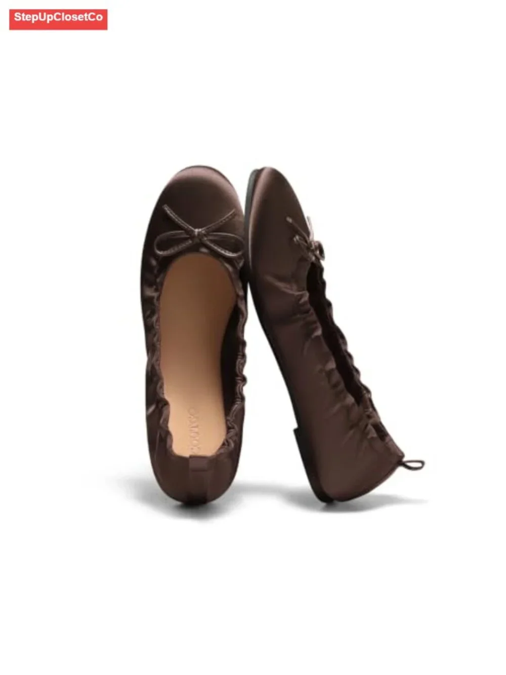 Ballet Flats with Bow - Slip On Comfort Dress Shoes for Work